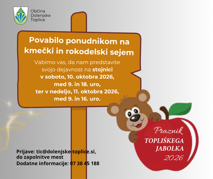 Fotografija: vabilo ponudnikom na kmečki tržnici